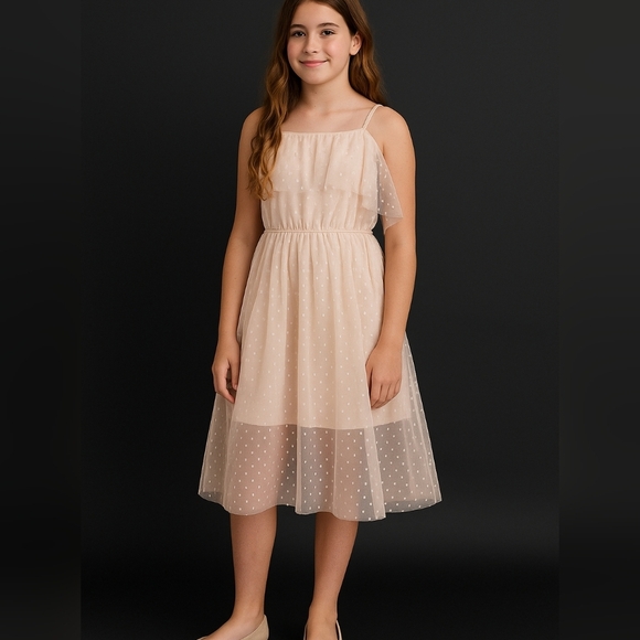 Joyfolie Other - Joyfolie Mia Joy Lauryn Girls 14 NWT Sand Tulle Layered Party Dress Elegant